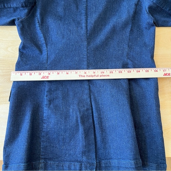 NWT J MCLAUGHLIN BLAZER 2 DENIM COTTON BLD DBL BREASTED DK BLUE CAREER CASUAL - Picture 7 of 12